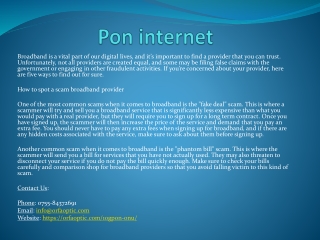 Pon internet