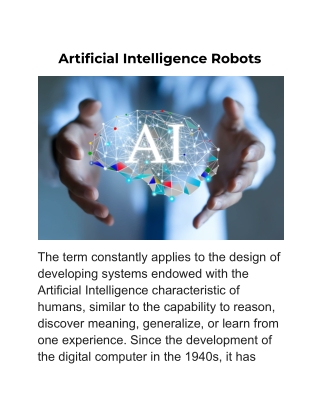 Artificial Intelligence Robots