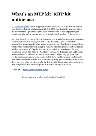 What's an MTP kit _MTP kit online usa