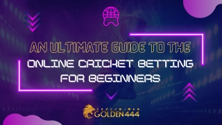 An Ultimate Guide To The Online Cricket Betting For Beginners - Golden444