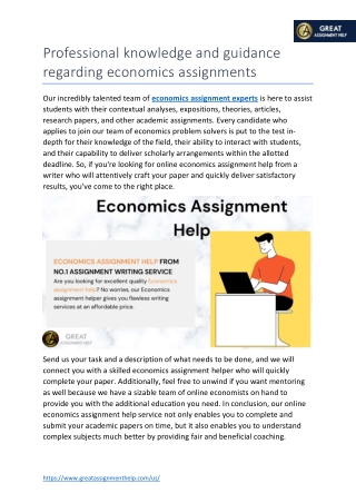 Professional knowledge and guidance regarding economics assignments