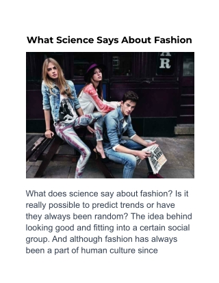 What Science Says About Fashion