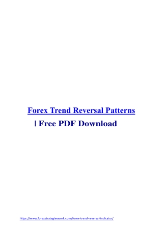 Forex Trend Reversal Patterns PDF