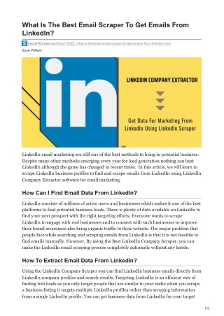 What Is The Best Email Scraper To Get Emails From LinkedIn