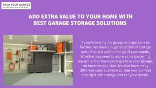 Add Extra Value to Your Home with Best Garage Storage Solutions