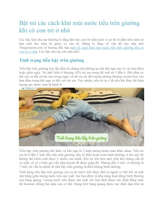 Bật mí các cách khử mùi nước tiểu trên giường khi có con trẻ ở nhà