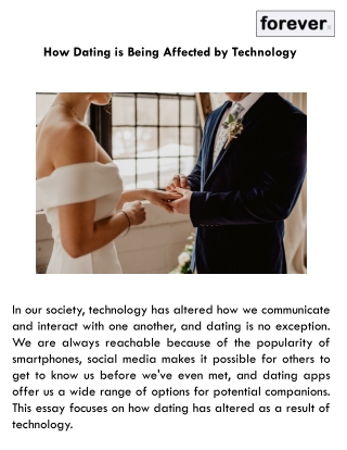 How Dating is Being Affected by Technology
