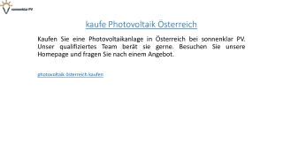 kaufe Photovoltaik Österreich  sonnenklar-pv.at