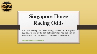 Singapore Horse Racing Odds | EZ12BET