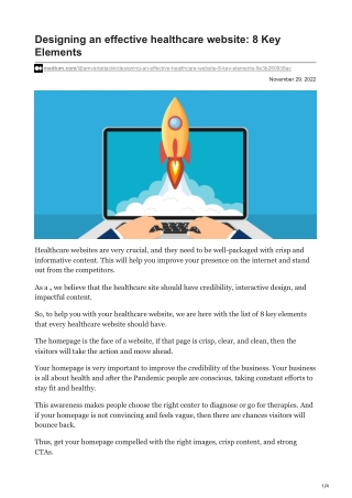 Designing an effective healthcare website: 8 Key Elements