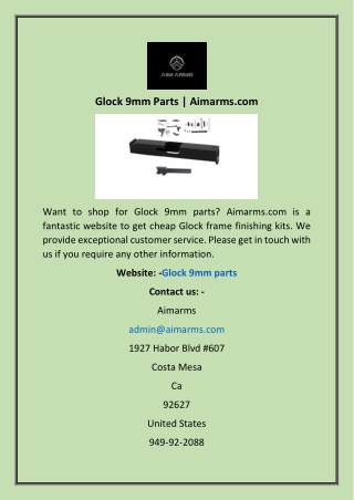 Glock 9mm Parts | Aimarms.com