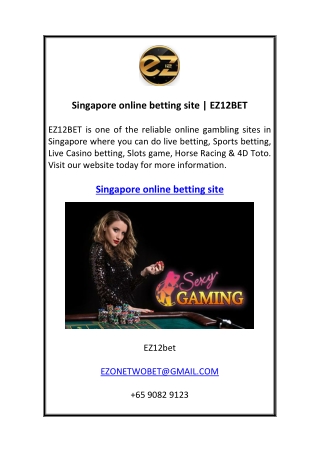 Singapore online betting site EZ12BET