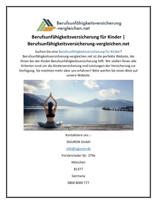 Berufsunfähigkeitsversicherung für Kinder  Berufsunfähigkeitsversicherung-vergleichen.net