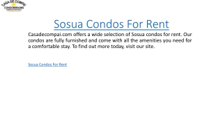 Sosua Condos For Rent  Casadecompai.com