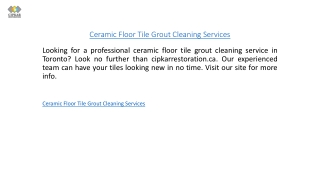 Ceramic Floor Tile Grout Cleaning Services  Cipkarrestoration.ca