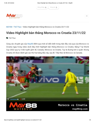 Video Highlight bàn thắng Morocco vs Croatia 23_11_22 - May88