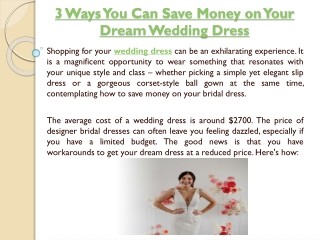 3 Ways You Can Save Money on Your Dream Wedding Dress