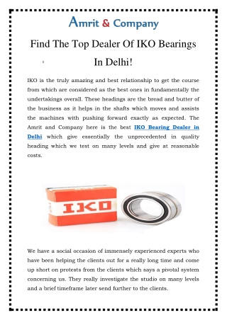 IKO Bearing Dealer in Delhi Call-9870276013