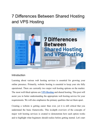 7 Differences Between Shared Hosting and VPS Hosting