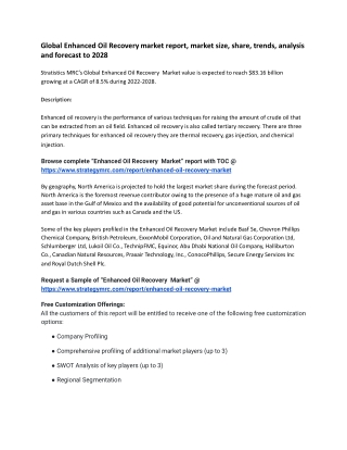 Enhanced Oil Recovery market