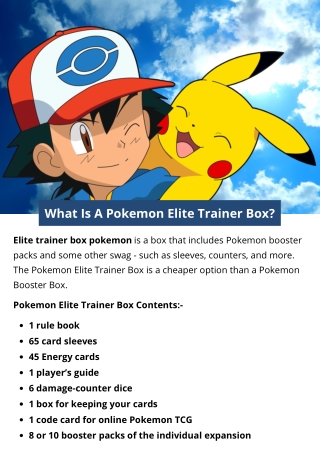 What Is A Pokemon Elite Trainer Box?