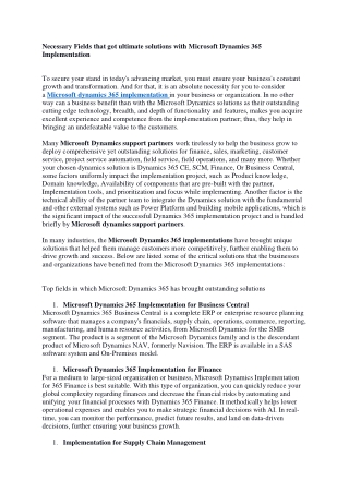 microsoft dynamics 365 implementation, microsoft dynamics support partners