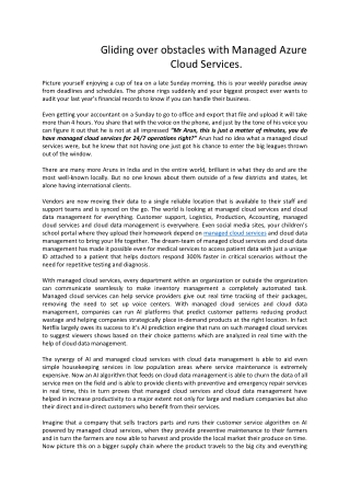 Managed Cloud Services - Cloud Data Management