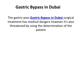 Gastric Bypass in Dubai