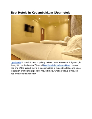 Best Hotels In Kodambakkam _Uparhotels