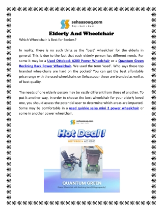 Elderly And Wheelchair
