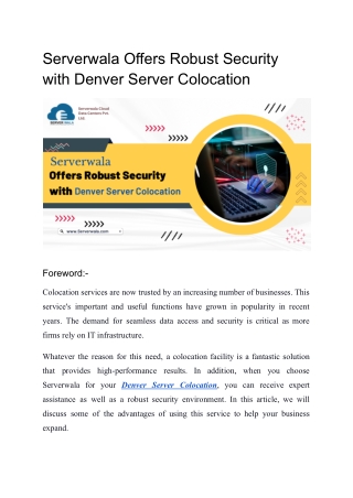 Server Wala Offers Robust Security with Denver Server Colocation (1)