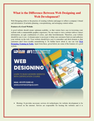 What is the Difference Between Web Designing and Web Development?