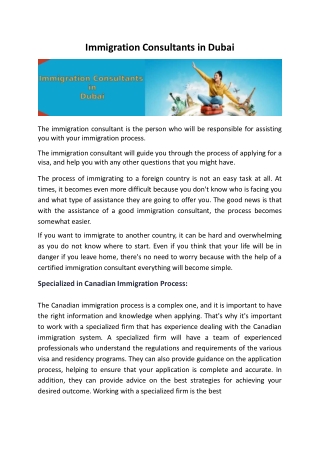 Immigration Consultants in Dubai