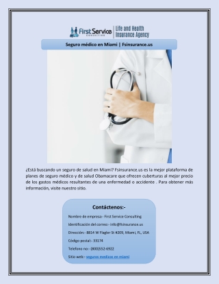 Seguro médico en Miami | Fsinsurance.us