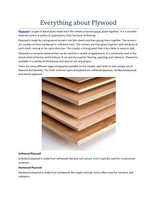 Everything about Plywood