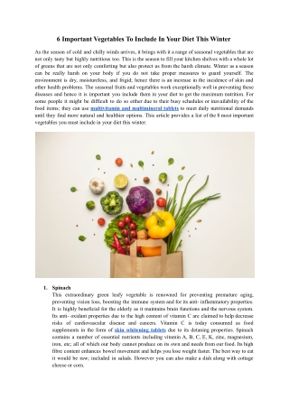 6 Important Vegetables To Include In Your Diet This Winter