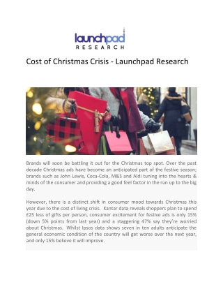 Cost of Christmas Crisis - Launchpad Research