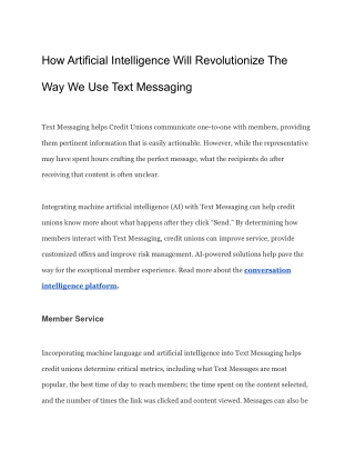How Artificial Intelligence Will Revolutionize The Way We Use Text Messaging