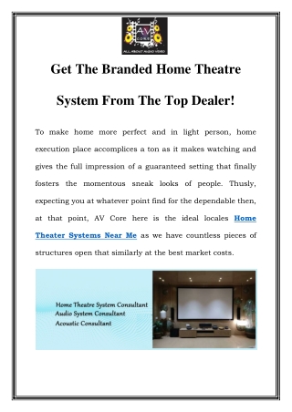 Home Theater Systems Near Me Call-9860821144