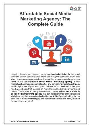 Affordable Social Media Marketing Agency: The Complete Guide