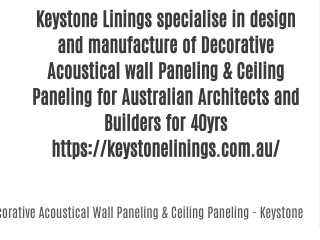 Decorative Acoustical Wall Paneling & Ceiling Paneling - Keystone