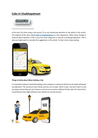 Cabs in Visakhapatnam