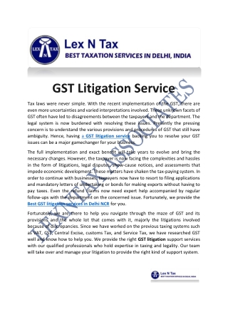 Best gst litigation service