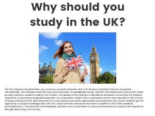 Why should you study in the UK?