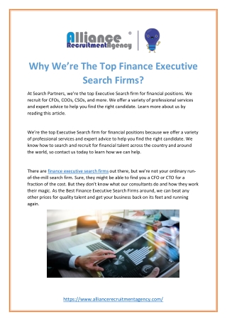 Leading Finance Executive Search Firms