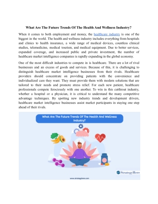 What are the future trends of the health and wellness industry.