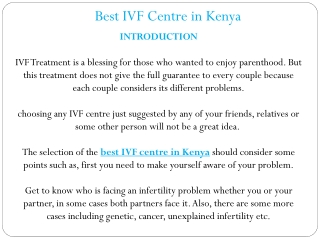 Best ivf Centre in kenya