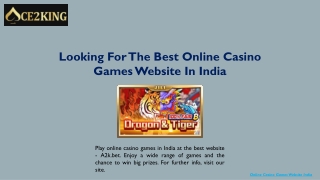 Looking For The Best Online Casino Games Website In India