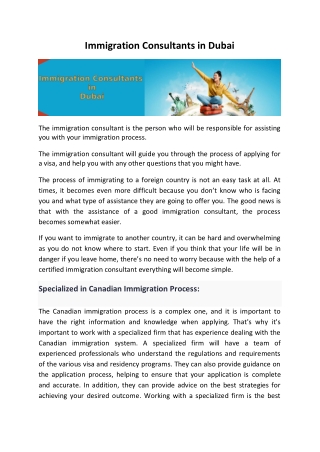 Immigration Consultants in Dubai