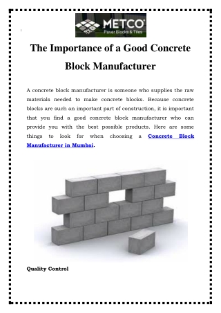 Concrete Block Manufacturer in Mumbai Call-8484930580